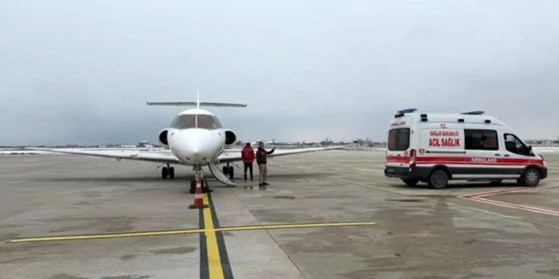 Yenidoğan Bebek Uçak Ambulansla Nakledildi